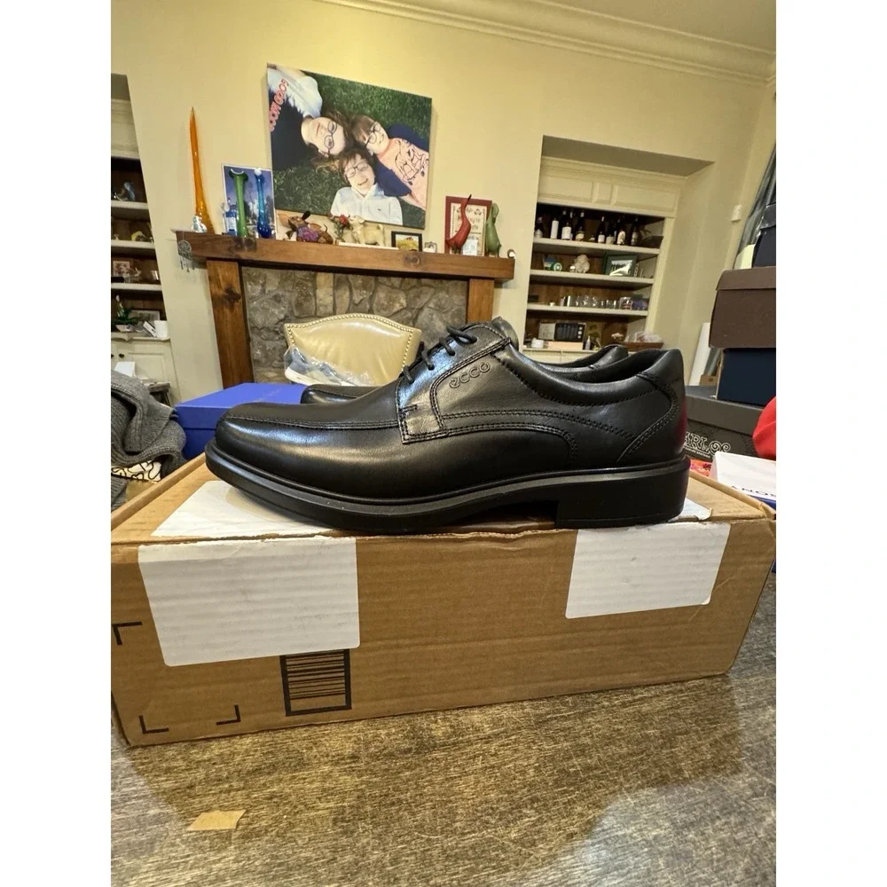 Ecco‎ Mens Helsinki Classic Black Oxford Derby Lace Shoes Size 44 US 10-10.5